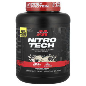 Nitro-Tech™, сывороточный протеин, печенье и сливки, 1,81 кг (4 фунта) — MuscleTech