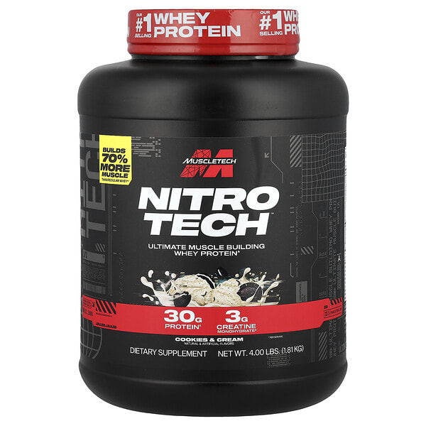 msc70331_v_81.jpg Nitro-Tech™, сывороточный протеин, печенье и сливки, 1,81 кг (4 фунта) — MuscleTech