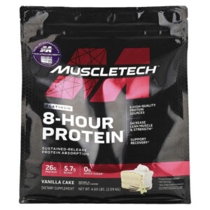 Platinum 8-Hour Protein™, со вкусом ванильного торта, 2,09 кг (4,6 фунта) — MuscleTech