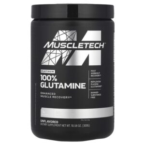 Platinum, 100% глутамин, без вкусовых добавок, 300 г (10,58 унции) — MuscleTech