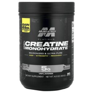 Platinum, 100% моногидрат креатина, с нейтральным вкусом, 400 г (14,11 унции) — MuscleTech