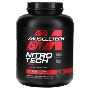Nitro Tech Ripped, нежирный протеин + снижение веса, брауни с шоколадной помадкой, 1,82 кг (4,01 фунта) — MuscleTech