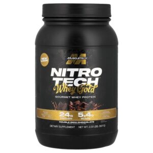 Nitro-Tech™ Whey Gold, сывороточный протеин для гурманов, со вкусом двойного шоколада, 907 г (2 фунта) — MuscleTech