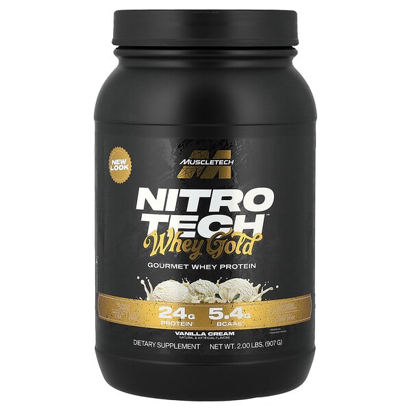 msc71047_v_63.jpg Nitro-Tech™ Whey Gold, сывороточный протеин для гурманов, со вкусом ванильного крема, 907 г (2 фунта) — MuscleTech