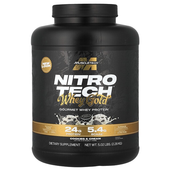 msc71048_v_72.jpg Nitro-Tech™ 100% Whey Gold, сывороточный протеин, печенье и сливки, 2,27 кг (5 фунтов) — MuscleTech