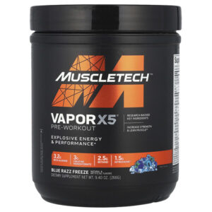 VaporX5, Next Gen, предтренировочный комплекс, со вкусом Blue Razz Freeze, 266 г (9,40 унции) — MuscleTech