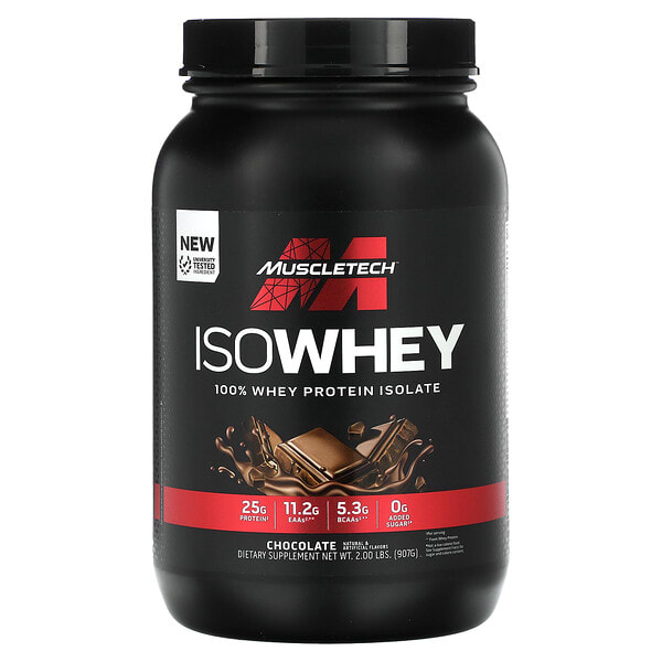 msc71758_v_9.jpg IsoWhey, 100% изолят сывороточного протеина, со вкусом шоколада, 907 г (2 фунта) — MuscleTech