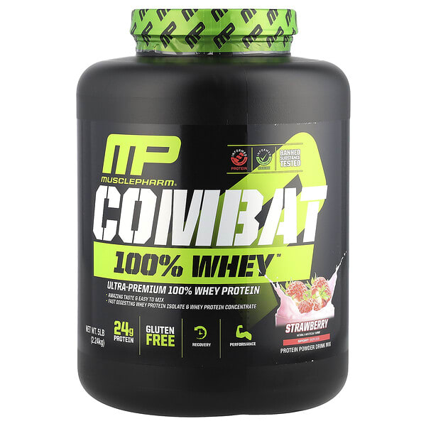 msf04091_v_69.jpg Combat® 100% сывороточный протеин в порошке, со вкусом клубники, 2,24 кг (5 фунтов) — MusclePharm