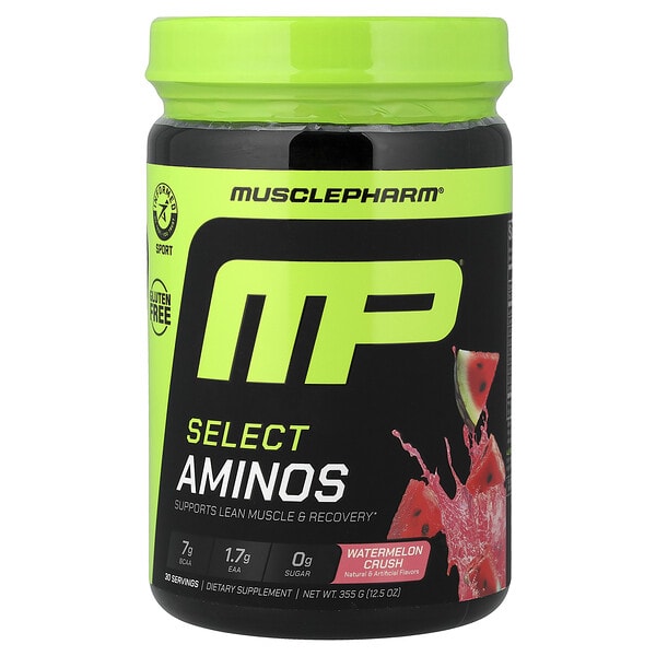 msf50247_v_8.jpg Select Aminos, аминокислоты, со вкусом арбуза, 355 г (12,5 унции) — MusclePharm