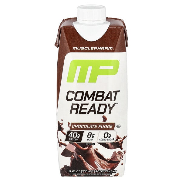msf50277_v_24.jpg Combat Ready™, протеиновый коктейль, шоколадная помадка, 500 мл (17 жидк. унций) — MusclePharm