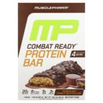 Протеиновый батончик Combat Ready™, шоколадный батончик с арахисовым маслом, 4 батончика, 54 г (1,9 унции) — MusclePharm