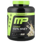 Combat®, 100% сывороточный протеин в порошке, со вкусом ванильного мороженого, 2,24 кг (5 фунтов) — MusclePharm