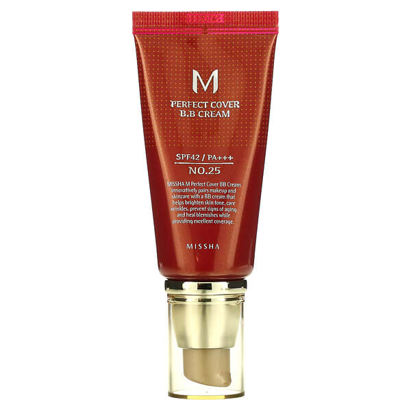 msh06495_v_13.jpg M Perfect Cover, BB-крем, SPF 42/PA+++, оттенок 25 теплый бежевый, 50 мл (1,7 унции) — Missha