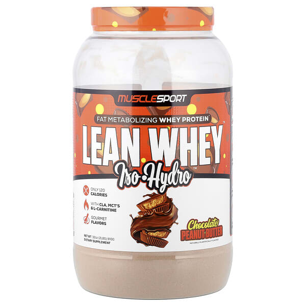 msl08949_v_24.jpg Lean Whey™, Iso-Hydro, шоколад и арахисовая паста, 910 г (2 фунта) — MuscleSport