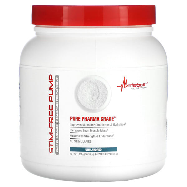mtb13801_v_8.jpg Stim-Free Pump, без добавок, 300 г (10,58 унции) — Metabolic Nutrition