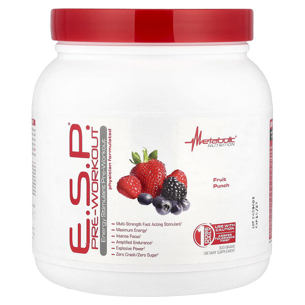 mtb23002_v_28.jpg ESP®, предтренировочный комплекс, фруктовый пунш, 300 г — Metabolic Nutrition
