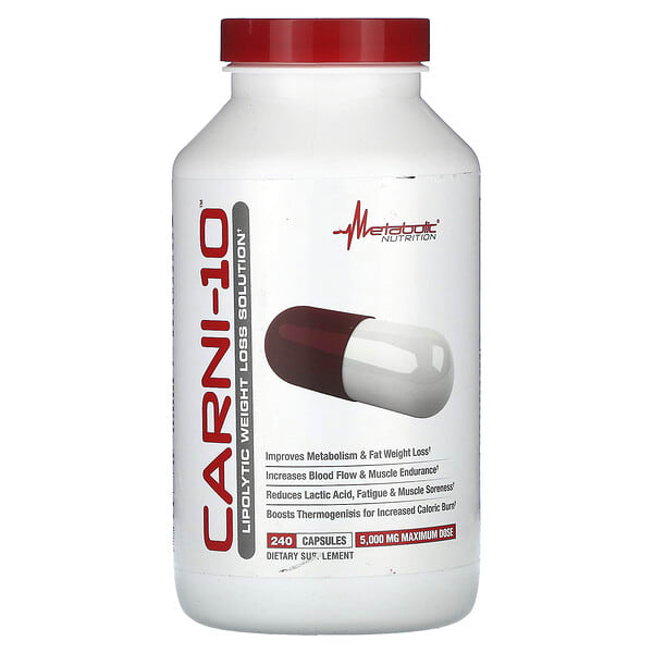 mtb42409_v_8.jpg Carni-10, 5000 мг, 240 капсул (625 мг в 1 капсуле) — Metabolic Nutrition