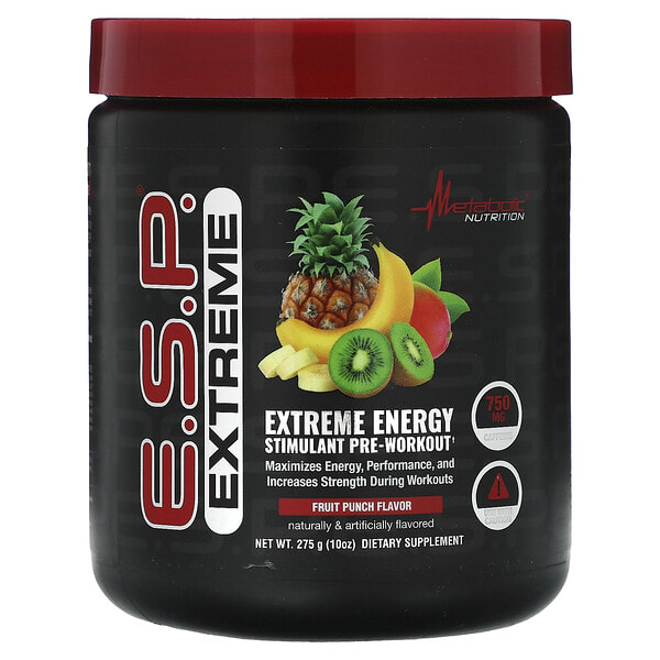 mtb63010_v_9.jpg ESP Extreme Energy Stimulant перед тренировкой, фруктовый пунш, 275 г (10 унций) — Metabolic Nutrition