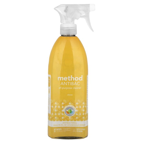 mtd01743_v_8.jpg AntiBac, универсальное очищающее средство, цитрон, 828 мл (28 жидк. Унций) — Method