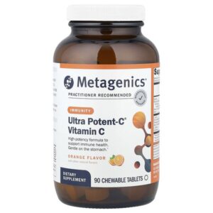 Ultra Potent-C®, витамин C, апельсин, 90 жевательных таблеток — Metagenics