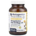 OmegaGenics®, Mega 10®, рыбий жир, натуральный лимон, 60 мягких таблеток — Metagenics