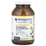 OmegaGenics®, рыбий жир с ЭПК и ДГК, натуральный лимонный вкус, 1000 мг, 120 капсул — Metagenics