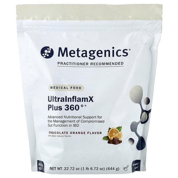mtg94739_v_6.jpg UltralnflamX Plus 360°®, полезные продукты, шоколад и апельсин, 644 г (22,72 унции) — Metagenics