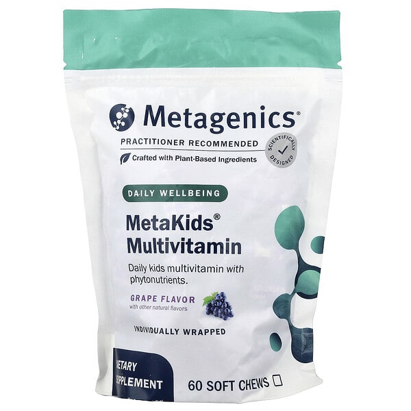 mtg94944_v_6.jpg MetaKids®, мультивитамины, со вкусом винограда, 60 жевательных таблеток — Metagenics