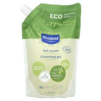 Eco Recharge Refill, семейный, очищающий гель, для волос и тела, без отдушек, 400 мл — Mustela