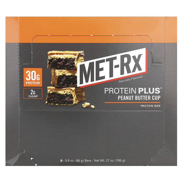 mtx55713_v_16.jpg Protein Plus Bar, батончик с арахисовой пастой, 9 шт. по 85 г (3 унции) — MET-Rx
