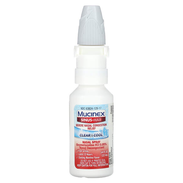 muc83436_v_16.jpg Sinus-Max, средство от сильной заложенности носа, очищающее и охлаждающее, 22 мл (0,75 жидк. унции) — Mucinex
