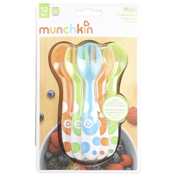mun14905_v_8.jpg Multi™, вилки и ложки, для детей старше 12 месяцев, набор из 6 предметов — Munchkin