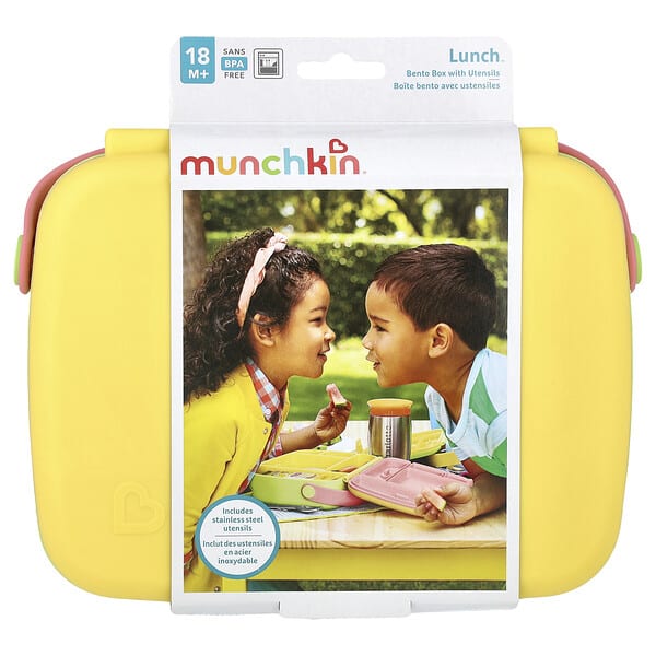 mun17960_v_11.jpg Lunch™, Bento Box с посудой, для детей старше 18 месяцев, желтый, набор из 3 предметов — Munchkin