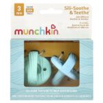 Sili-Soothe & Teethe™, силиконовая соска и прорезыватель, от 3 месяцев, голубой и светло-зеленый, 2 шт. — Munchkin