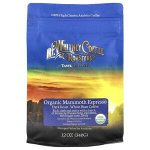 органический кофе в зернах, вкус крепкого эспрессо, 340 г (12 унций) — Mt. Whitney Coffee Roasters