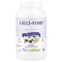 KiddieMax® Calci-Yums™, натуральная клубника, 90 жевательных таблеток — Maxi Health