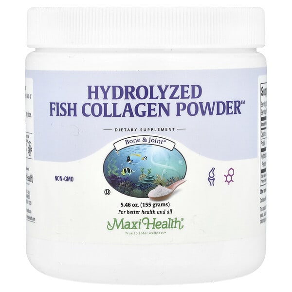 mxt39901_v_8.jpg Hydrolyzed, порошок из рыбьего коллагена™, 155 г (5,46 унции) — Maxi Health