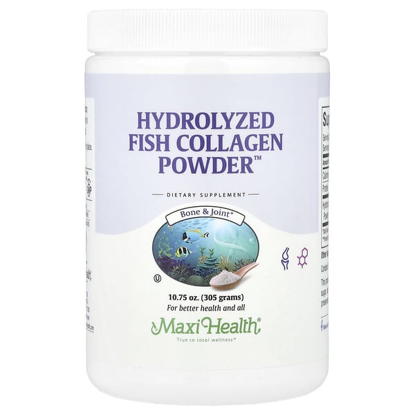 mxt39930_v_8.jpg Hydrolyzed Fish Collagen Powder™, гидролизованный рыбий коллаген, 305 г (10,75 унции) — Maxi Health