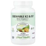жевательные таблетки K2 & D3™, натуральная вишня и ваниль, 90 таблеток — Maxi Health
