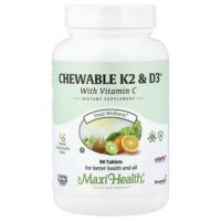 жевательные таблетки K2 & D3™, натуральная вишня и ваниль, 90 таблеток — Maxi Health