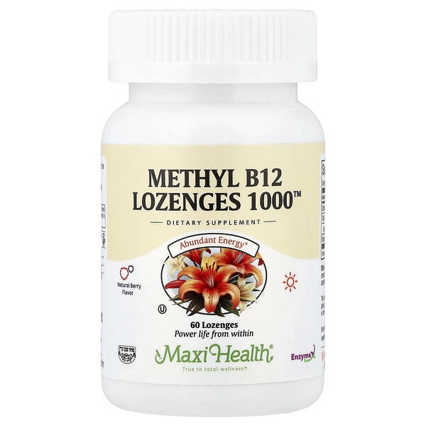 mxt44306_v_8.jpg Methyl B12, пастилки 1000™, натуральные ягоды, 60 пастилок (1000 мкг в 1 пастилке) — Maxi Health