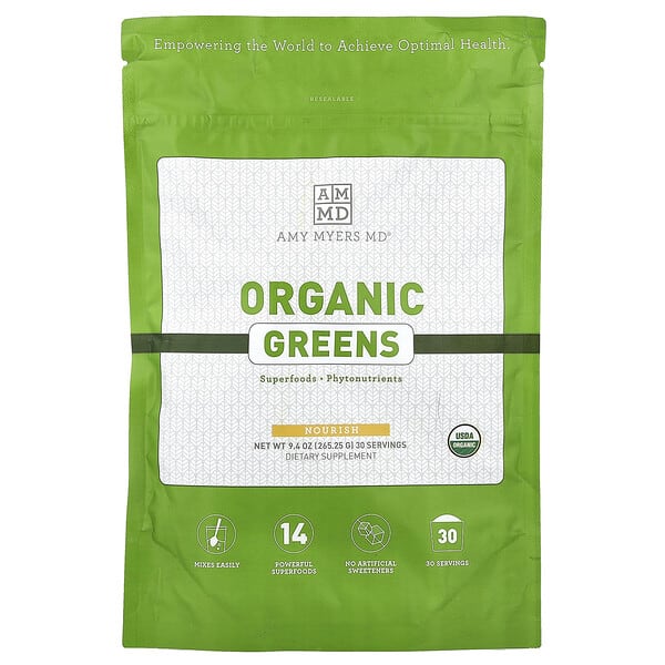 mye39002_v_4.jpg Organic Greens, 9.4 oz (265.25 g) — Amy Myers MD
