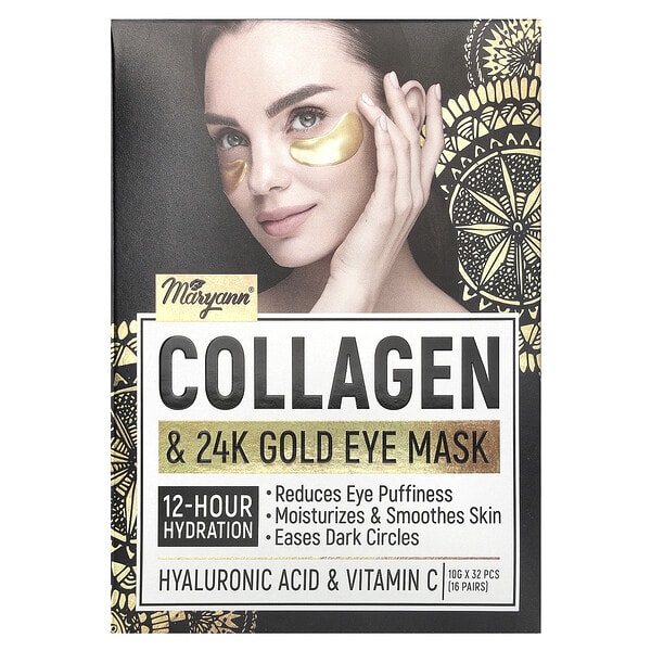 myn22607_v_33.jpg Маска для глаз с коллагеном и золотом 24K, 16 пар — MaryAnn Organics