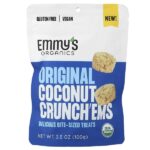 Original Coconut Crunch'ems, оригинальный вкус кокоса, 100 г (3,5 унции) — Emmy's Organic Cookies