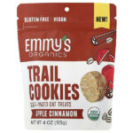 Trail Cookies, запеченные овсяные лакомства, яблоко и корица, 113 г (4 унции) — Emmy's Organic Cookies