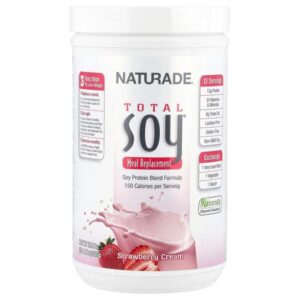 Total Soy®, заменитель еды, клубничный крем, 507 г (1 фунт) — Naturade