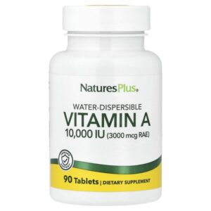 водорастворимый витамин A, 10 000 МЕ (3000 мкг), 90 таблеток — NaturesPlus