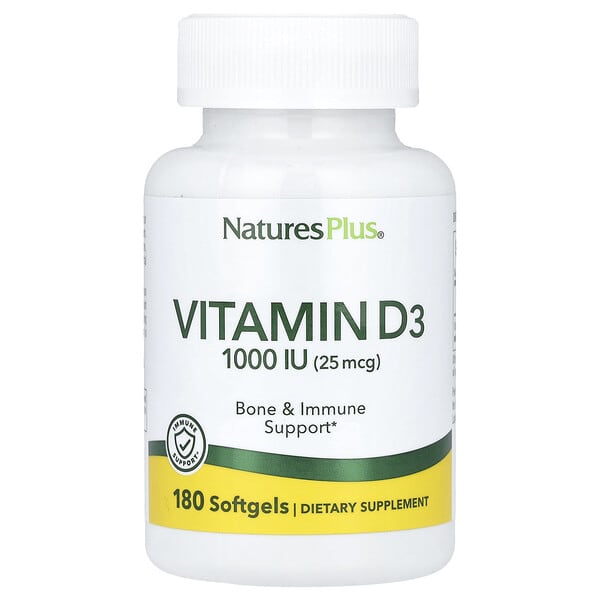 nap01042_v_47.jpg витамин D3, 25 мкг (1000 МЕ), 180 капсул — NaturesPlus