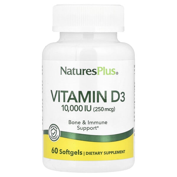 nap01048_v_37.jpg Витамин D3, 250 мкг (10 000 МЕ), 60 мягких таблеток — NaturesPlus