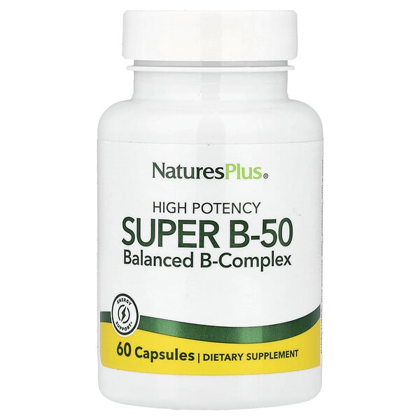 nap01310_v_24.jpg Super B-50, 60 капсул — NaturesPlus